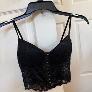Bozzolo Black Lace Hook-Front Bralette